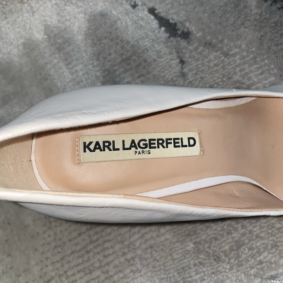 KARL LAGERFELD - Pointed Toe Pumps, White, Size 8.5 US - Picture 3 of 10